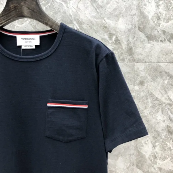 Thom Browne Classic Four-Bar Stripe Pocket T-Shirt Black - 38