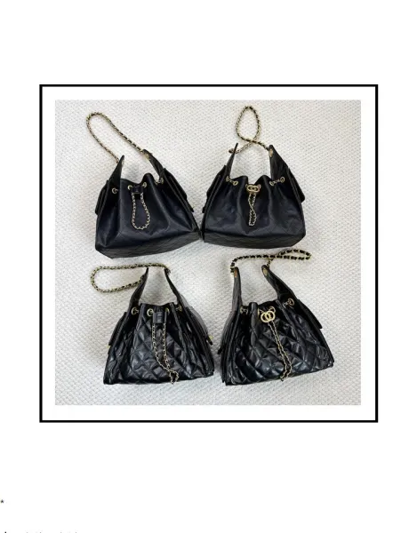 Chanel 22 Bag Black Quilted Leather Chain Shoulder Bag - 2
