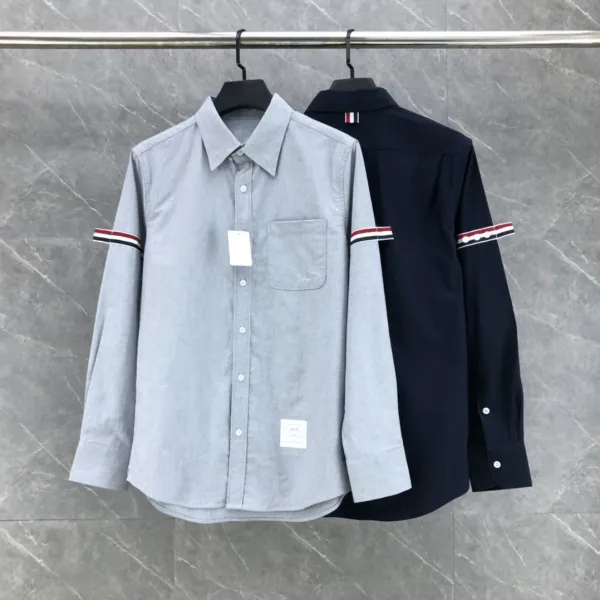 Thom Browne Classic Four-Bar Stripe Shirt Gray - 29