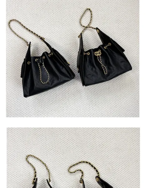 Chanel 22 Bag Black Quilted Leather Chain Shoulder Bag - 15
