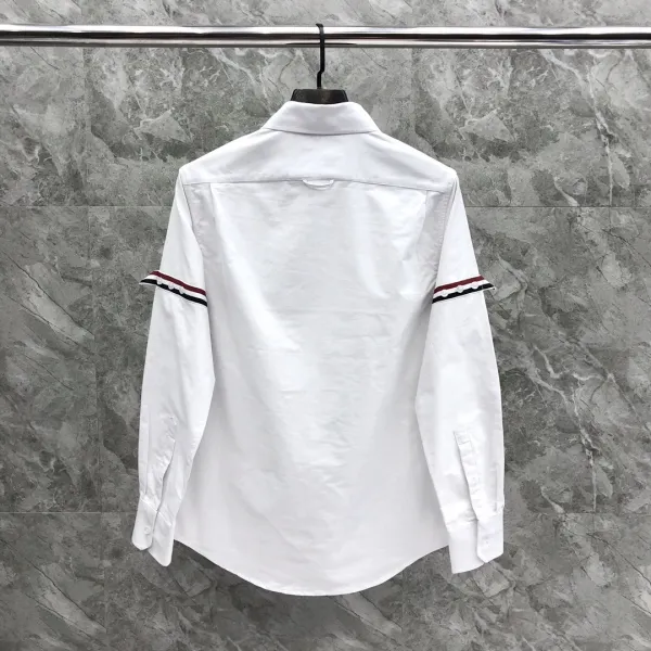 Thom Browne Classic Four-Bar Stripe White Shirt - 4