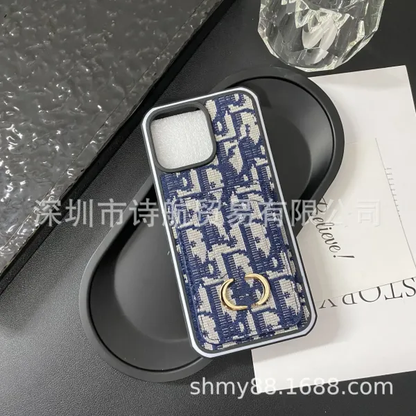 Dior Oblique Print Cardholder Phone Case Gray Beige Phone-Case - 3