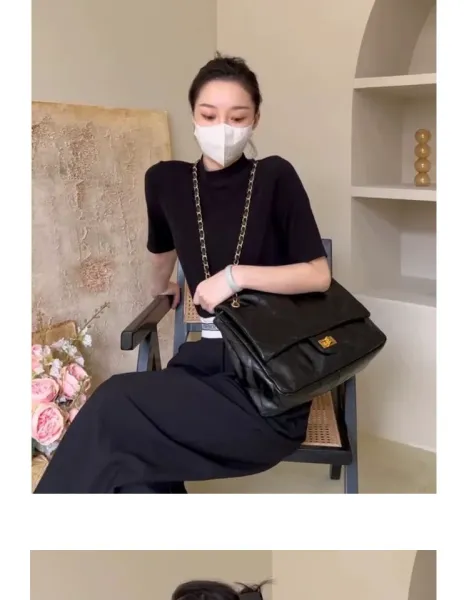 Chanel Classic Flap Bag Black Quilted Leather Shoulder Bag - 7