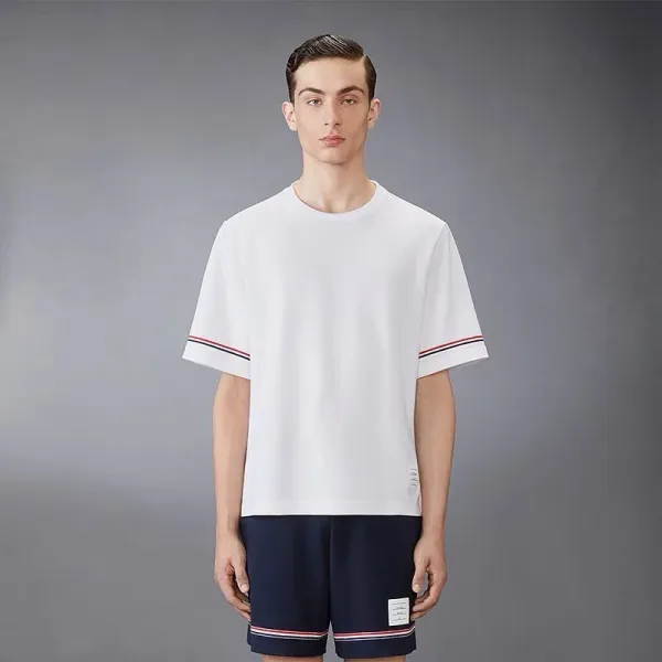 Thom Browne Classic Four-Bar Stripe Navy T-Shirt - 11