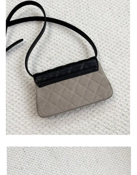 Saint Tears Quilted Two-Tone Crossbody Bag Black Beige - 27