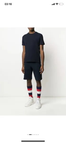 Thom Browne 4-Bar Stripe Navy T-Shirt - 5