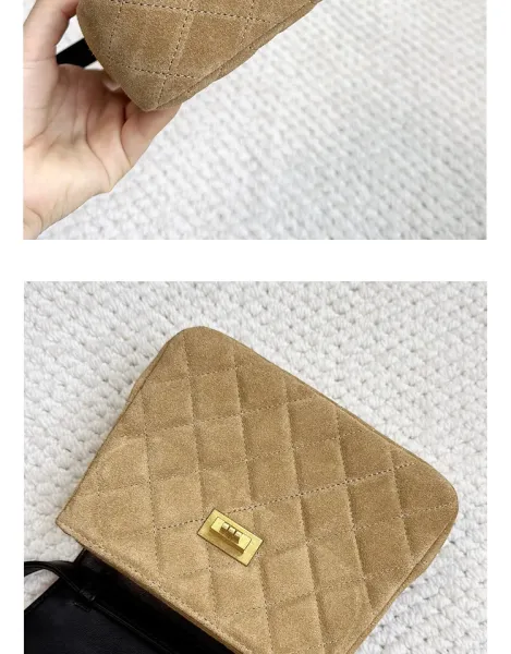 Saint Tears Quilted Two-Tone Crossbody Bag Black Beige - 42