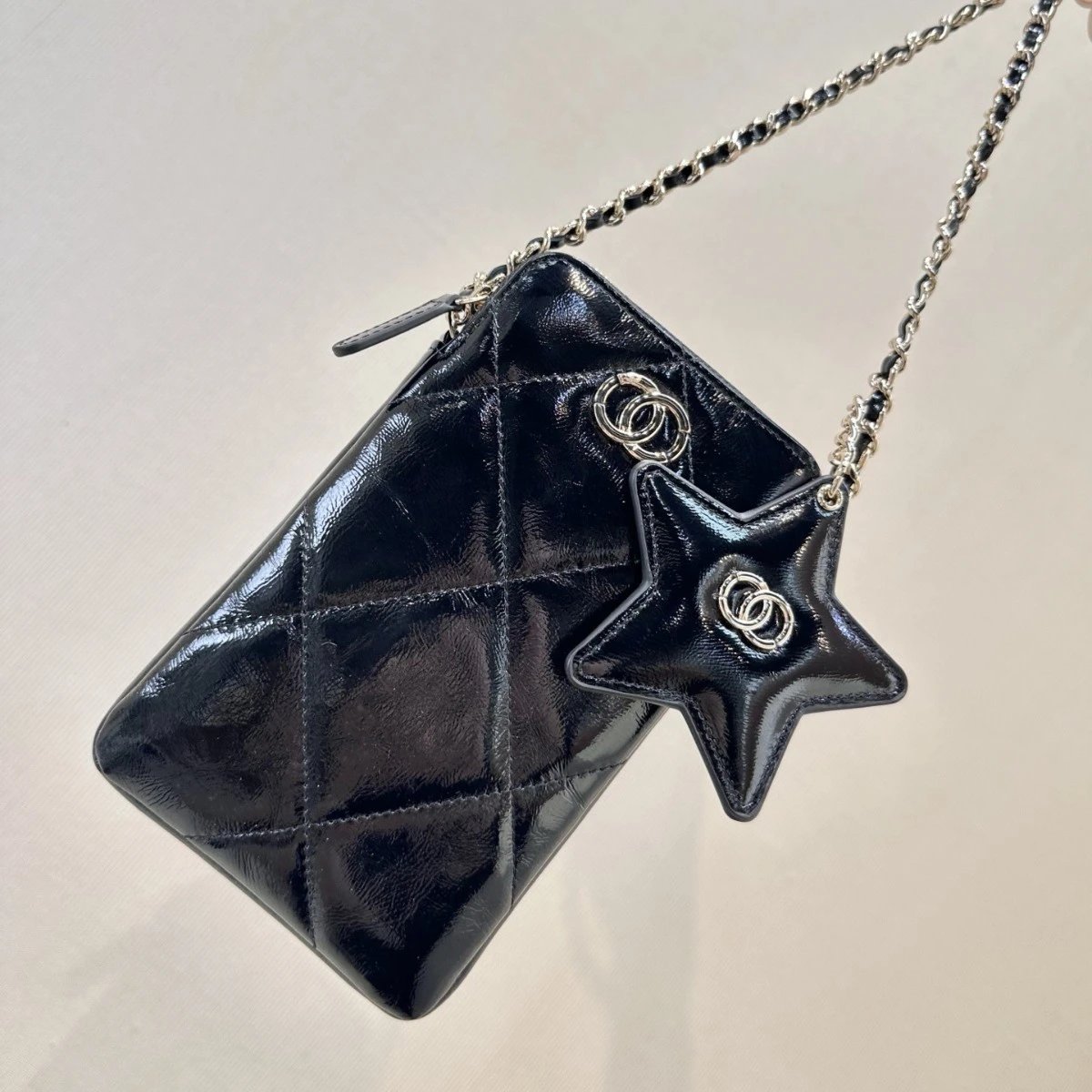 Quilted Leather Chain Crossbody Bag