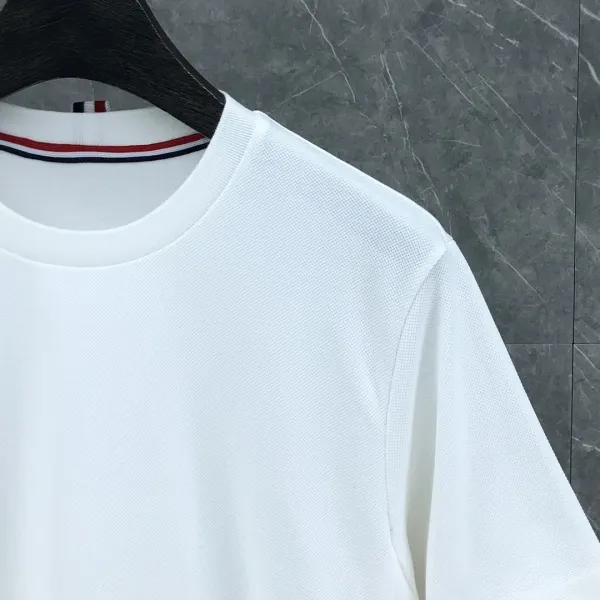 Thom Browne Classic Four-Bar Stripe White T-Shirt - 10