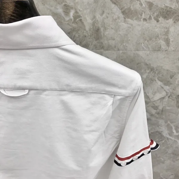 Thom Browne Classic Four-Bar Stripe White Shirt - 6