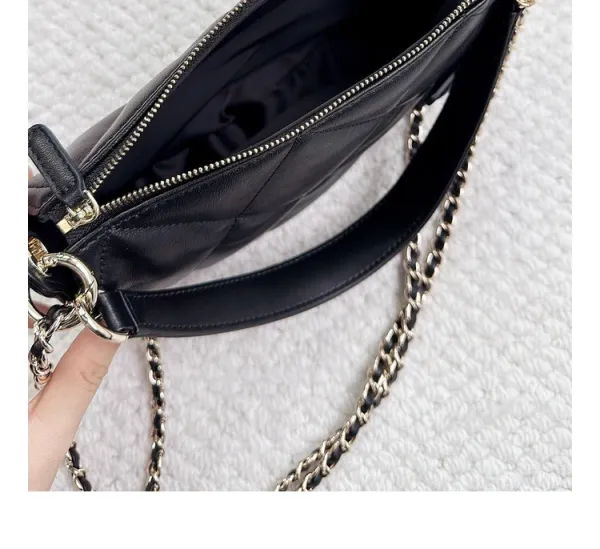 Chanel 22 Mini Quilted Half-Moon Bag Black Shoulder Bag - 27