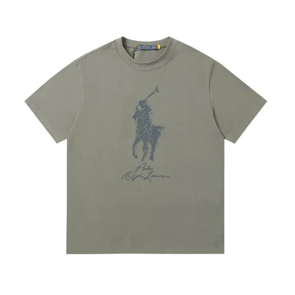 Polo Ralph Lauren Distressed Big Pony T-Shirt Olive Green - 1