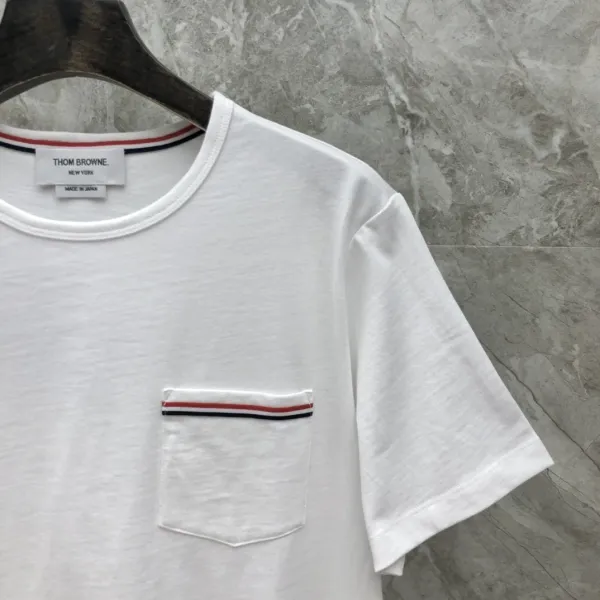 Thom Browne Classic Four-Bar Stripe Pocket T-Shirt Black - 22