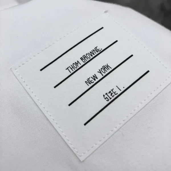 Thom Browne Classic White Shirt with 4-Bar Stripe Sleeve Detail - 9
