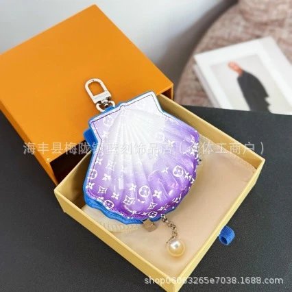 Louis Vuitton Shell Charm Purple Monogram Coin Purse