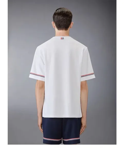 Thom Browne Classic Four-Bar Stripe Navy T-Shirt - 12