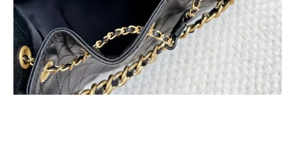 Chanel 22 Bag Black Quilted Leather Chain Shoulder Bag - 28