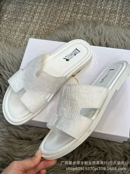 Dior B23 Slide Black Monogram Leather Sandals - 4