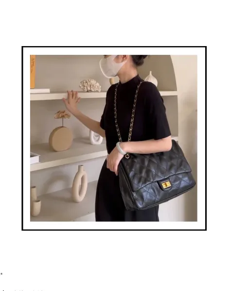 Chanel Classic Flap Bag Black Quilted Leather Shoulder Bag - 2