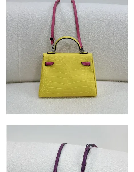 Hermès Mini Kelly Pochette Crocodile Black Handbag - 31