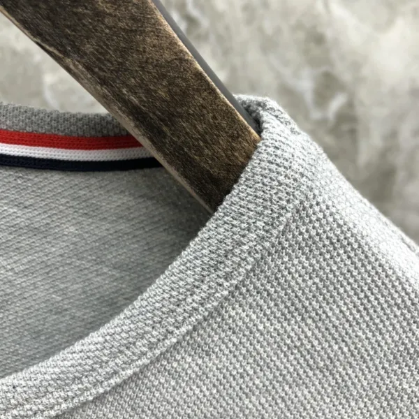 Thom Browne 4-Bar Stripe Ribbed T-Shirt Burgundy - 26
