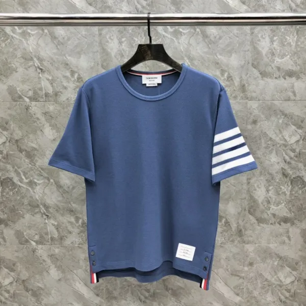 Thom Browne 4-Bar Stripe Ribbed T-Shirt Burgundy - 28