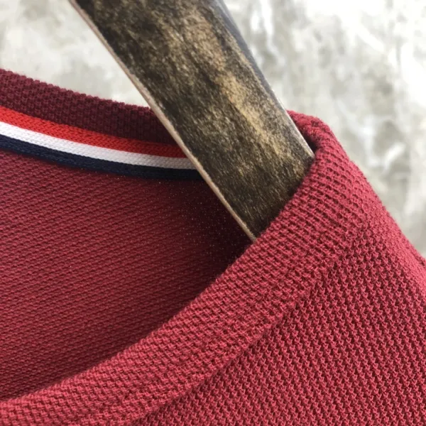 Thom Browne 4-Bar Stripe Ribbed T-Shirt Burgundy - 41