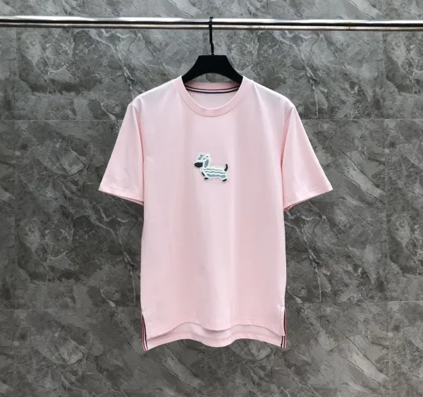 Thom Browne Pink Dog Embroidered T-Shirt - 26