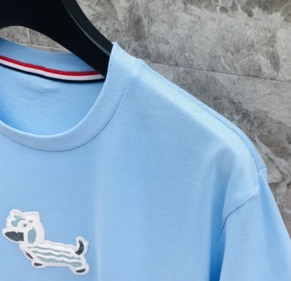 Thom Browne Pink Dog Embroidered T-Shirt - 38