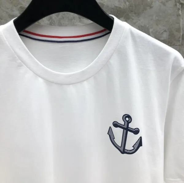 Thom Browne Anchor Embroidered Navy T-Shirt - 37