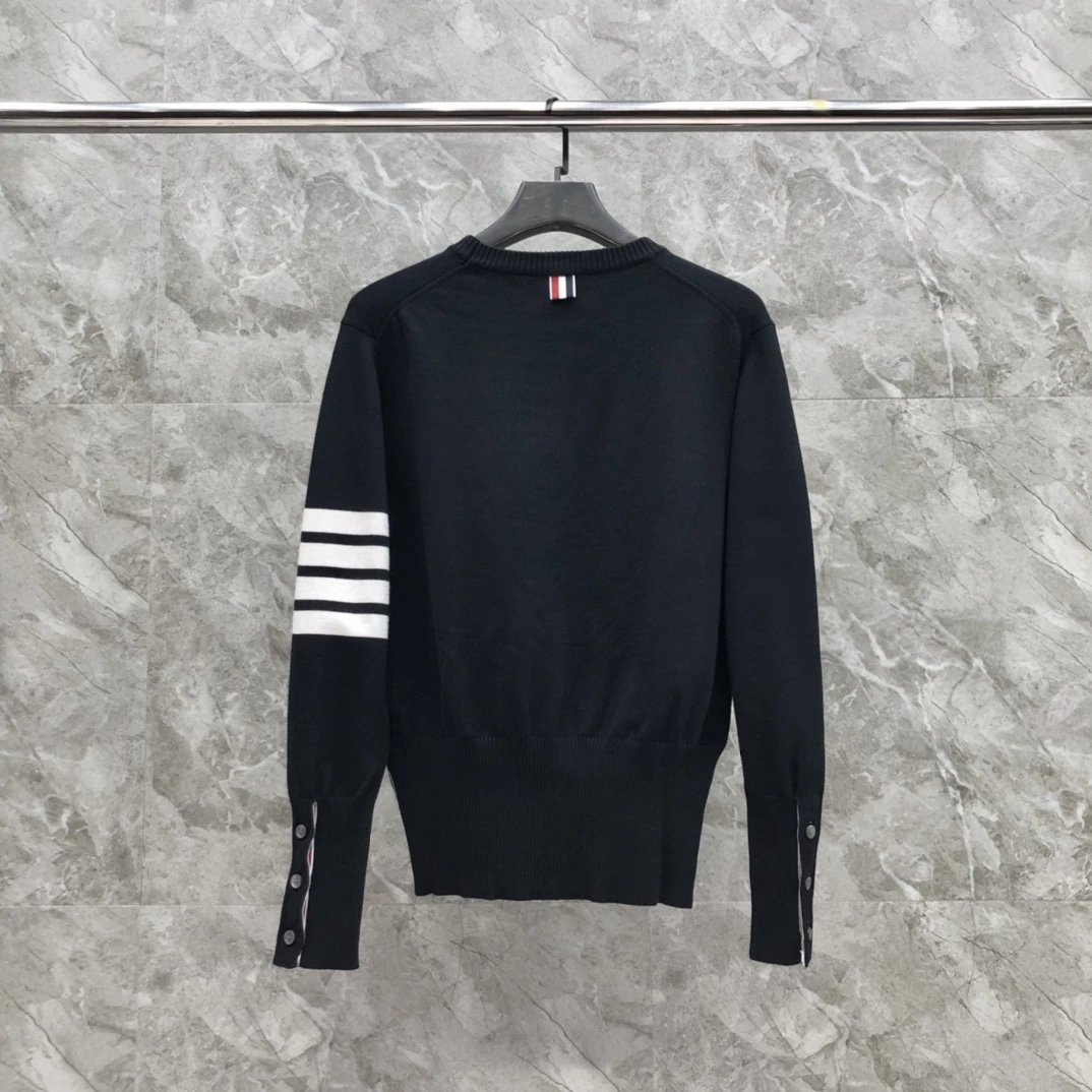 Thom Browne 4-Bar Stripe Crewneck Sweater Beige - 36