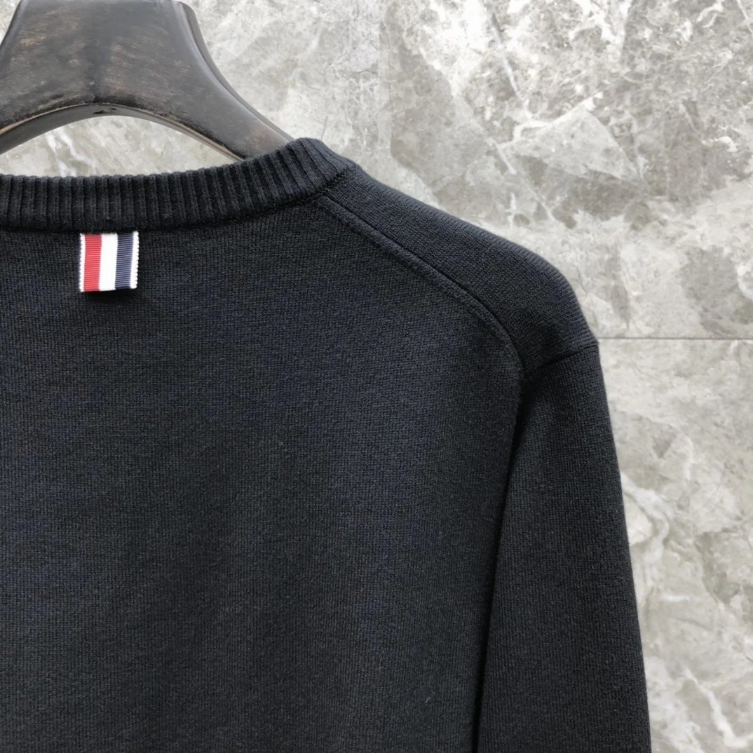 Thom Browne 4-Bar Stripe Crewneck Sweater Beige - 39