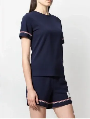 Thom Browne Classic Four-Bar Stripe Navy T-Shirt - 5