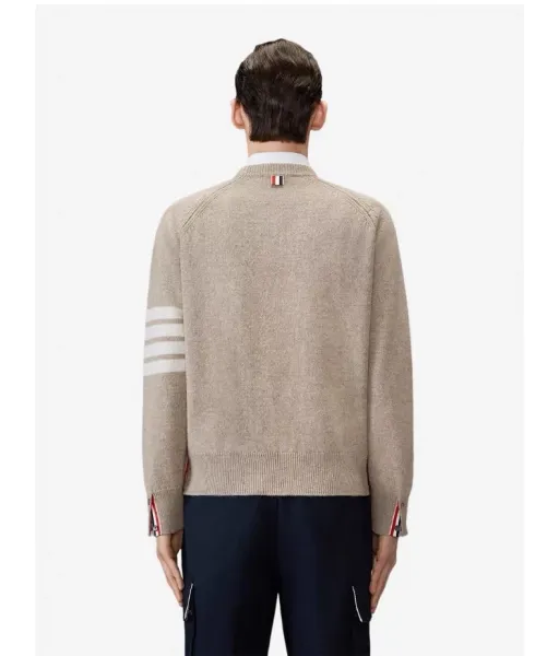 Thom Browne 4-Bar Stripe Crewneck Sweater Gray - 5
