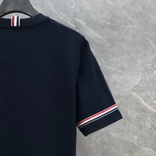 Thom Browne Classic Four-Bar Stripe Navy T-Shirt - 18
