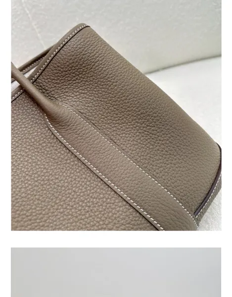 Hermès Picotin Lock in Burgundy Taurillon Leather Handbags - 50