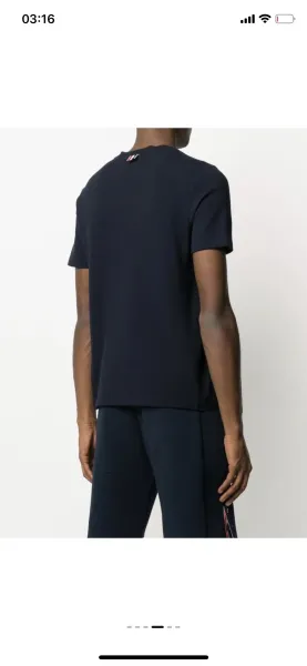 Thom Browne 4-Bar Stripe Navy T-Shirt - 3