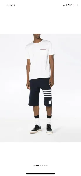 Thom Browne Classic Four-Bar Stripe Pocket T-Shirt Black - 9