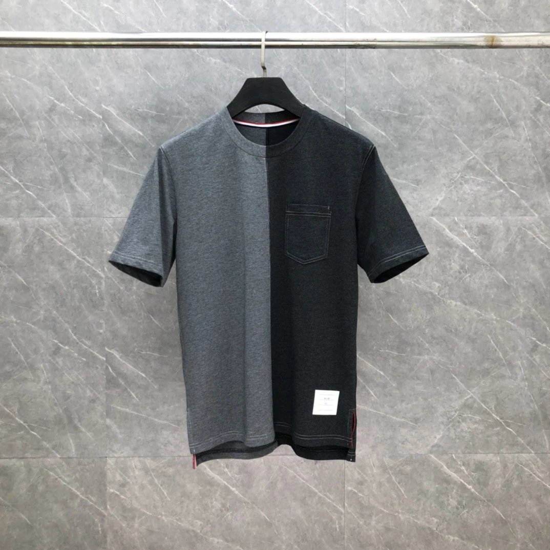 Dual Tone Split Seam Cotton T-Shirt
