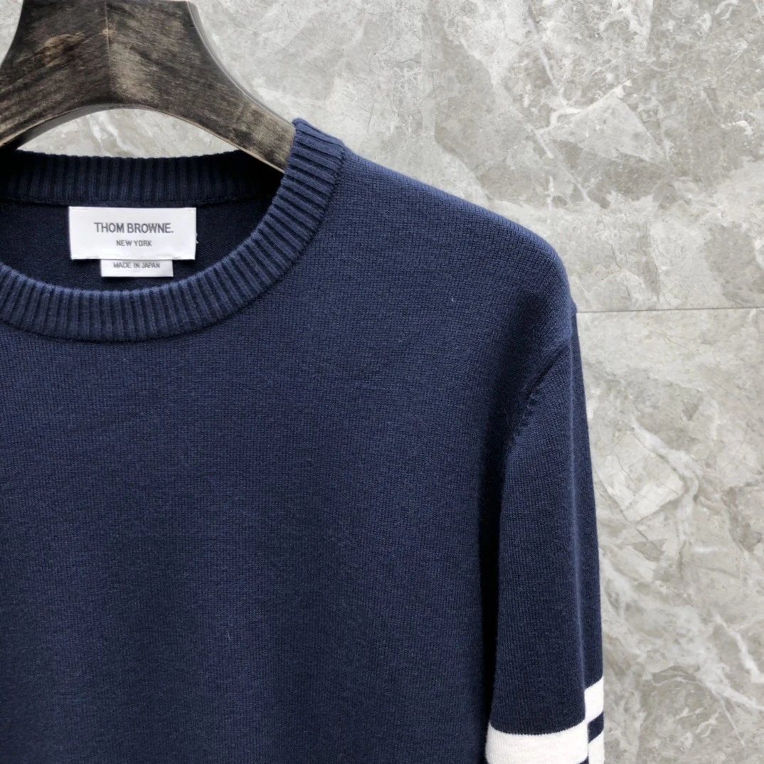 Thom Browne 4-Bar Stripe Crewneck Sweater Beige - 19