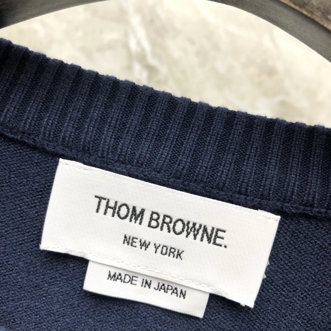 Thom Browne 4-Bar Stripe Crewneck Sweater Beige - 23