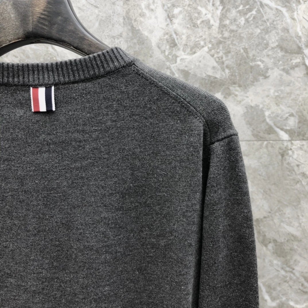 Thom Browne 4-Bar Stripe Crewneck Sweater Beige - 30