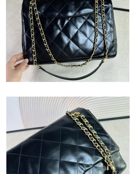Chanel Classic Flap Bag Black Quilted Leather Shoulder Bag - 11