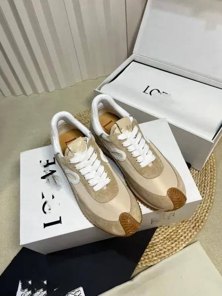 Loewe Puzzle Runner Beige Brown Suede Sneakers - 9