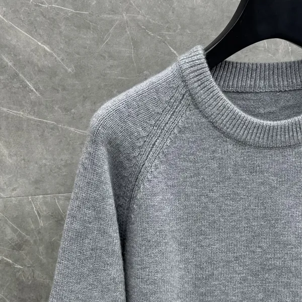 Thom Browne 4-Bar Stripe Crewneck Sweater Gray - 36