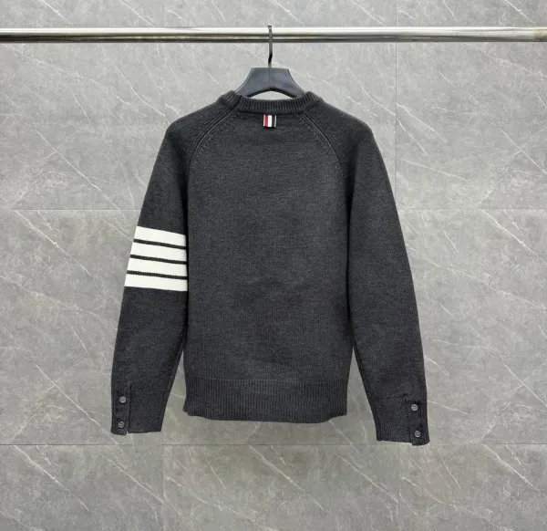 Thom Browne 4-Bar Stripe Crewneck Sweater Gray - 43