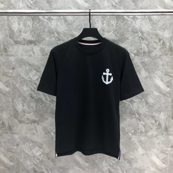 Thom Browne Anchor Embroidered Navy T-Shirt - 14