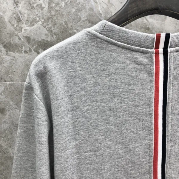 Thom Browne Classic Four-Bar Stripe Gray Sweatshirt - 9