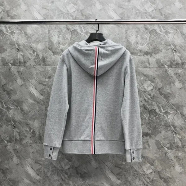 Thom Browne Classic Four-Bar Stripe Gray Sweatshirt - 22