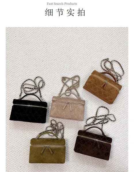 Chanel Mini Vanity Case Black Velvet Chain Bag - 11